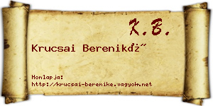 Krucsai Bereniké névjegykártya